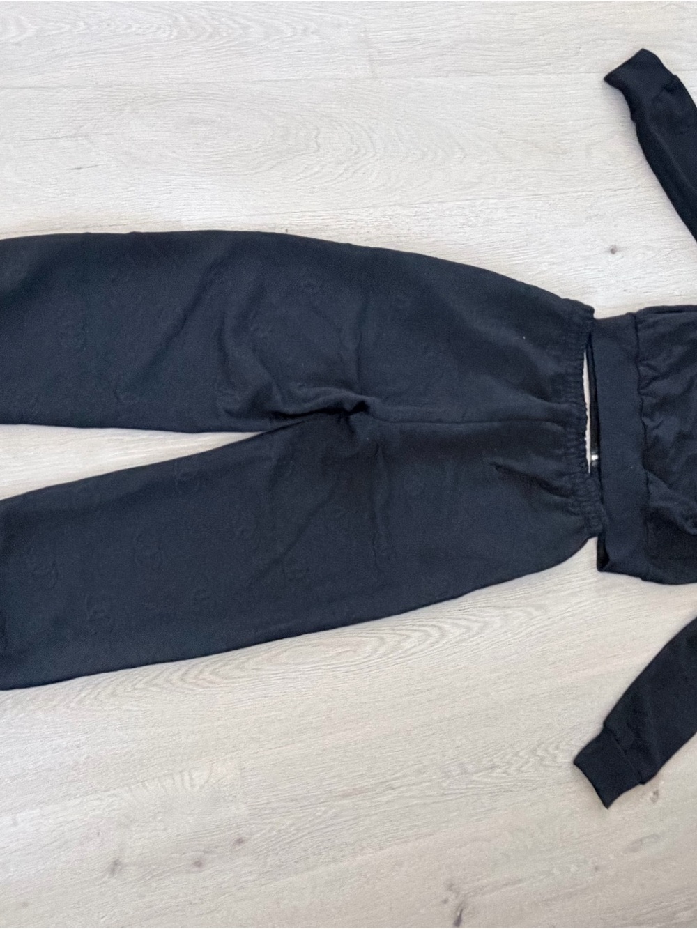 CHANEL Black Embossed Logo Tracksuit Matching Set with Gold Accent size M/L - Picture 14 of 16